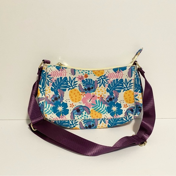 Bioworld Handbags - Bioworld Disney Stitch Crossbody Bag Purse Zip up Lilo + Stitch Purple Strap